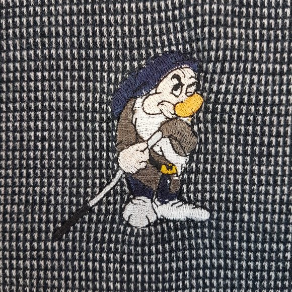 Vintage FOURSOME Golf Shirt Extra Large US XL Polo Disney Grumpy Black White - Picture 3 of 9